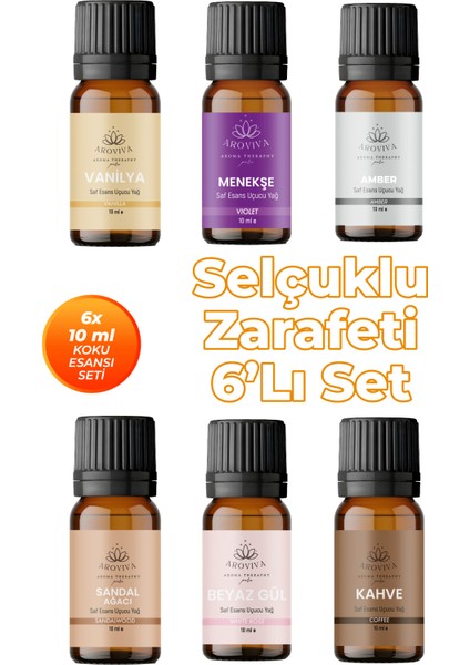 Selçuklu Zarafeti Oda Kokusu 6'lı Set- Doğal Esansiyel Uçucu Yağ, Difüzör Esansı, Buhurdanlık Yağı modelleri