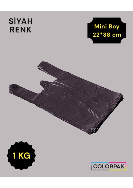 Atlet Poşet (22*38 Cm) Siyah (1 Kg) Market Poşeti
