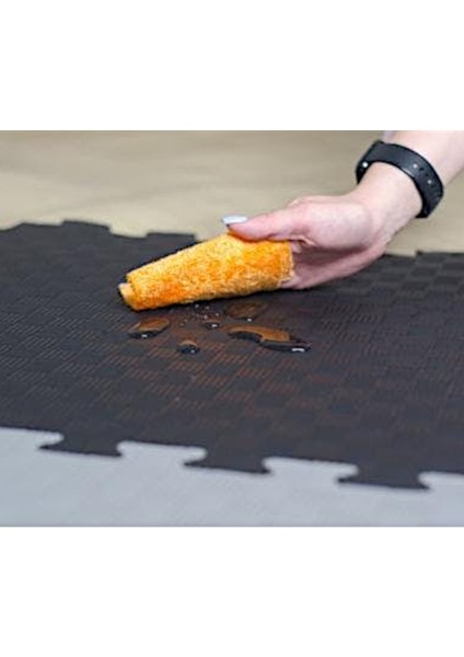Tatami Eva Zemin Minderi 50X50X1,3 cm Çocuk Oyun Spor Yoga Pilates Puzzle Kare Desen Siyah fırsatları