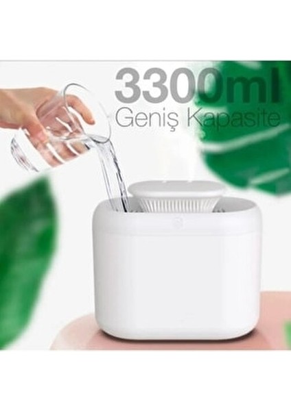 Ultrasonik Hava Nemlendirici Buhar Makinesi 3300 ml Aydınlatmalı Aroma Difüzörü