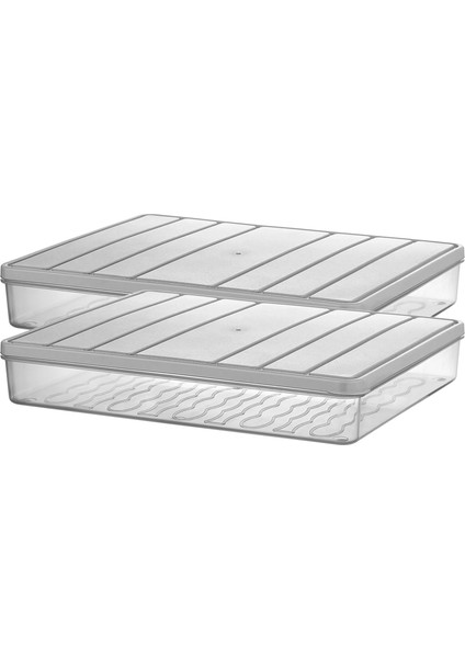 2 Adet 2,25 Lt. Nora Organizer Buzdolabı Buzluk Düzenleyici Saklama Kabı