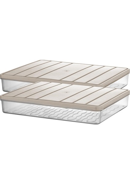 2 Adet 2,25 Lt. Nora Organizer Buzdolabı Buzluk Düzenleyici Saklama Kabı