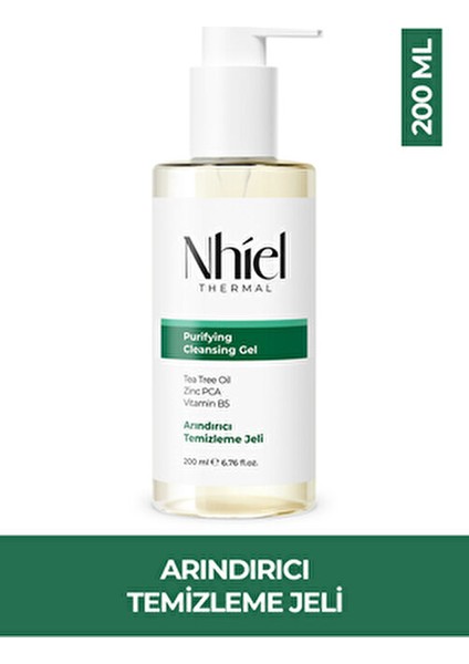 Nhiel Thermal Arındırıcı Temizleme Jeli 200 ml Akneli Ciltler İçin Çay Ağacı Yağı ve Zinc PCA indirimleri