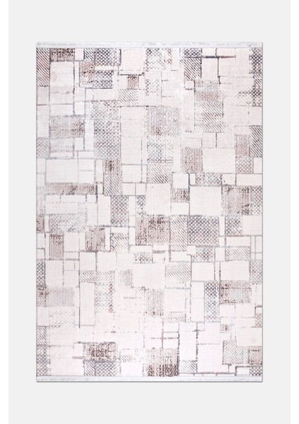 Elyfa Luxe Krem Akrilik Halı – Salon ve Oturma Odası, Robot Süpürge Uyumlu, 4m En-Özel Ölçü fiyatları