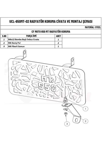 Radyatör Koruma Demiri 650MT Cfmoto Uyumlu fırsatları