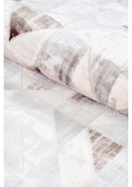 Elyfa Luxe Kahve Akrilik Halı – Salon ve Oturma Odası, Robot Süpürge Uyumlu, 4m En-Özel Ölçü