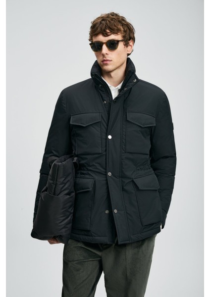 Kaz Tüylü Regular Fit Dik Yaka Fermuarlı Mont Erkek Mont 112120254