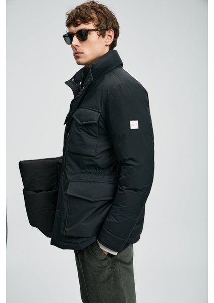 Kaz Tüylü Regular Fit Dik Yaka Fermuarlı Mont Erkek Mont 112120254 fırsatları