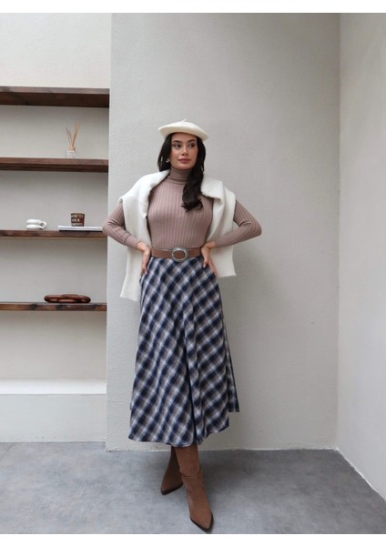 Ekose Cepli Kloş Uzun Etek fiyatları