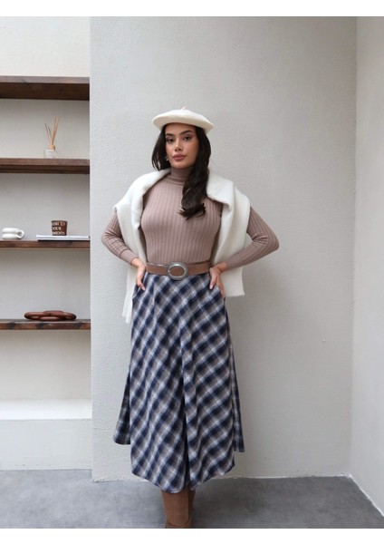 Ekose Cepli Kloş Uzun Etek fırsatları