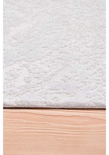 Elyfa Luxe Ekru Akrilik Halı – Salon ve Oturma Odası, Robot Süpürge Uyumlu, 4m En-Özel Ölçü fırsatları