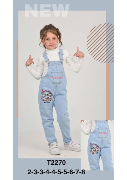 Kız Çocuk Slopet Çocuk Kot Tulum Labubu Desenli Pembe fırsatları