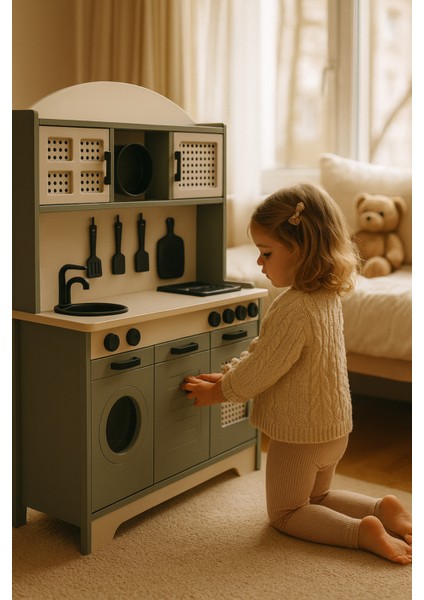 Doğal Ahşap Renkli Eğitici Çocuk Oyuncağı