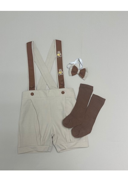 Udoras Tesktil Ayıcık Konsept Şort Salopet Papyon Çorap