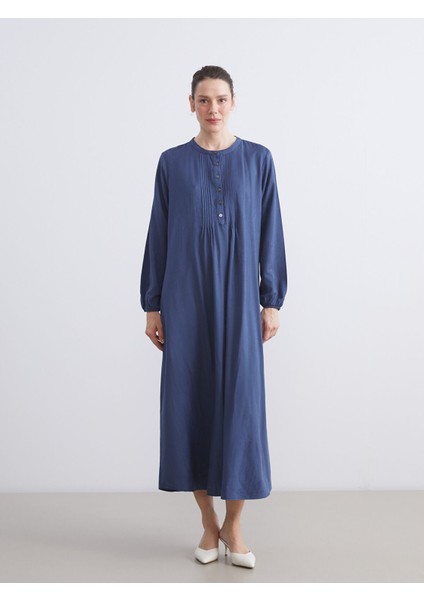 Yeni Sezon Büyük Beden Bisiklet Yaka A Kesim Elbise