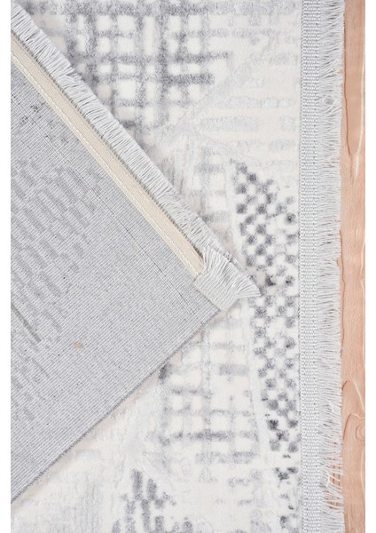 Elyfa Luxe Gri Akrilik Halı – Salon ve Oturma Odası, Robot Süpürge Uyumlu, 4m En-Özel Ölçü