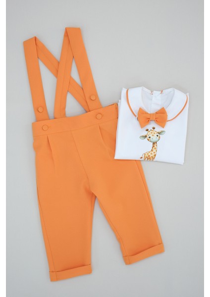 Udoras Tesktil Zürafa Baskılı Şort Salopet Takım modelleri