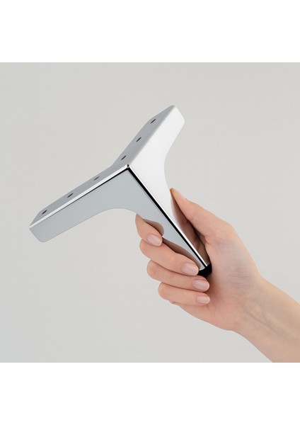 Metalon 12 cm Krom Gümüş Metal Mobilya Ayağı Modern Koltuk Dayanıklı Üçgen Ünitesi Ayağı Ayakları modelleri