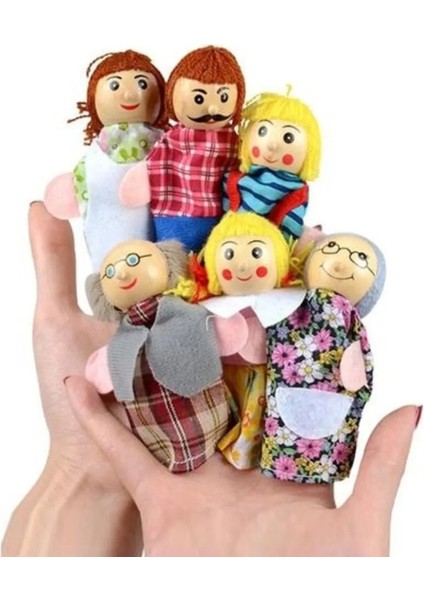 Sevimli Ahşap Parmak Kukla Aile Seti, Montessori Oyun Ev Figürleri fiyatları