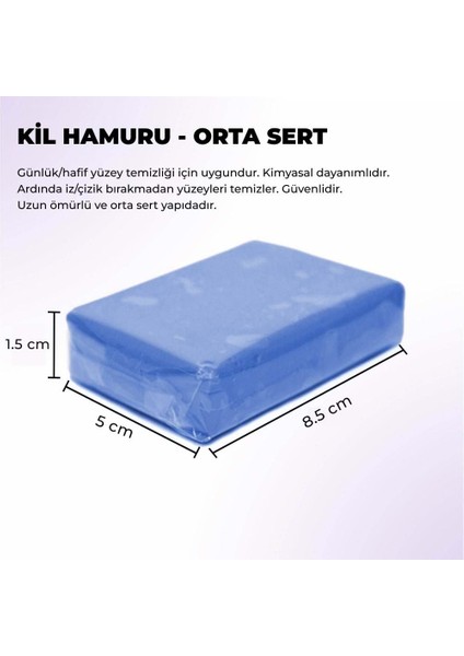 Yüzey Temizleyici Kil Hamuru Orta Sert Mavi 100 gr