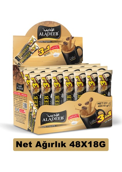 3'ü 1 Arada Sütlü Köpüklü 48'li Fırsat Paketi Ekonomik Hazır Kahve fiyatları