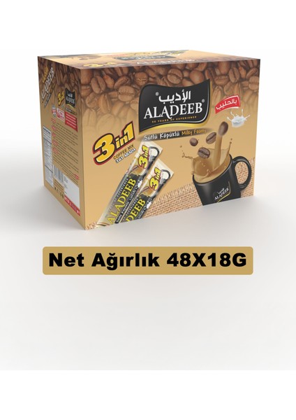 3'ü 1 Arada Sütlü Köpüklü 48'li Fırsat Paketi Ekonomik Hazır Kahve modelleri