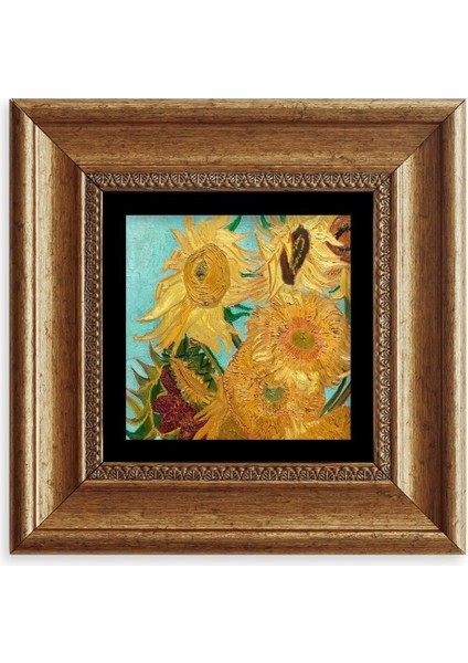 Ayçiçeği Çerçeveli Taş Tablo