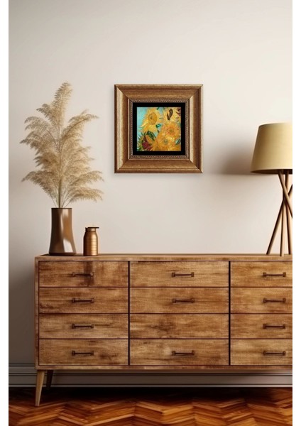 Ayçiçeği Çerçeveli Taş Tablo modelleri