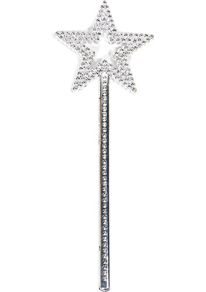 Yıldız Model Peri Asası Melek Asası Prenses Asası Metalize Gümüş Renk