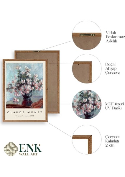 Claude Monet Ahşap Çerçeveli Tablo fırsatları