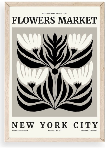 Çiçek Ahşap Çerçeveli Tablo