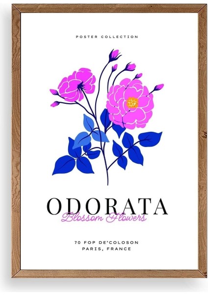 Çiçek Ahşap Çerçeveli Tablo