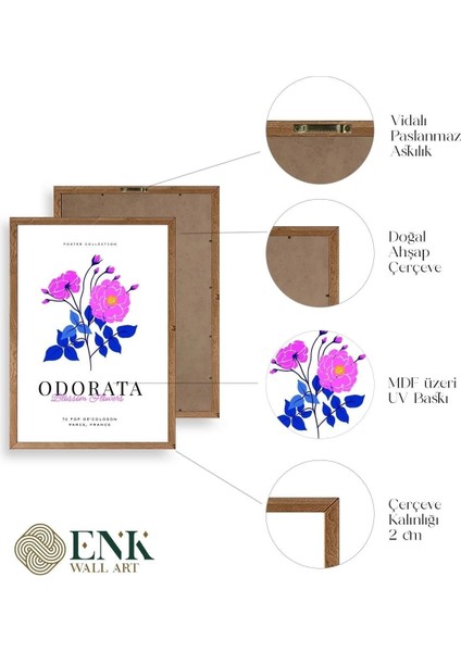Çiçek Ahşap Çerçeveli Tablo fırsatları
