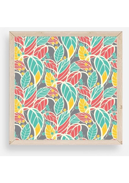 Yaprak Ahşap Çerçeveli Tablo