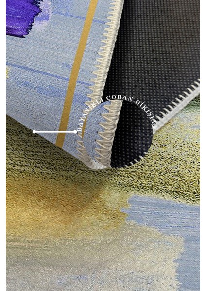 Modern Dekoratif Yıkanabilir Kaymaz Taban Halı – İnce, Yumuşak Salon Halısı, Mutfak Halısı ve Yolluk