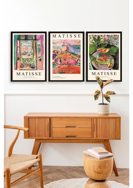 Matisse Üçlü Ahşap Çerçeveli Tablo modelleri