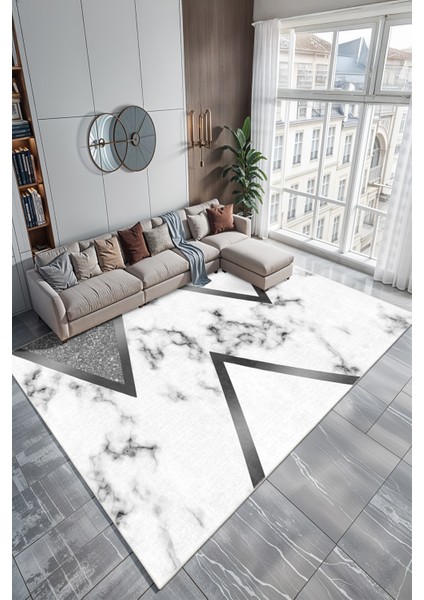 Modern Dekoratif Yıkanabilir Kaymaz Taban Halı – İnce, Yumuşak Salon Halısı, Mutfak Halısı ve Yolluk