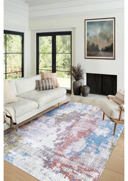 Modern Dekoratif Yıkanabilir Kaymaz Taban Halı – İnce, Yumuşak Salon Halısı, Mutfak Halısı ve Yolluk