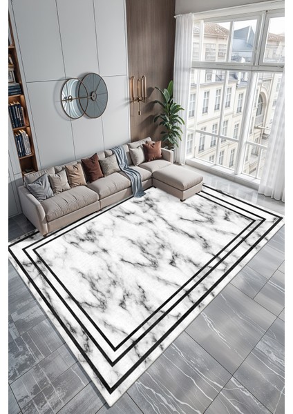 Modern Dekoratif Yıkanabilir Kaymaz Taban Halı – İnce, Yumuşak Salon Halısı, Mutfak Halısı ve Yolluk