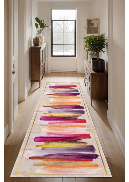 Modern Dekoratif Yıkanabilir Kaymaz Taban Halı – İnce, Yumuşak Salon Halısı, Mutfak Halısı ve Yolluk