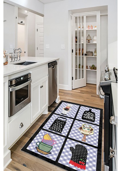 Modern Dekoratif Yıkanabilir Kaymaz Taban Halı – İnce, Yumuşak Salon Halısı, Mutfak Halısı ve Yolluk