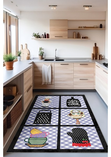 Modern Dekoratif Yıkanabilir Kaymaz Taban Halı – İnce, Yumuşak Salon Halısı, Mutfak Halısı ve Yolluk