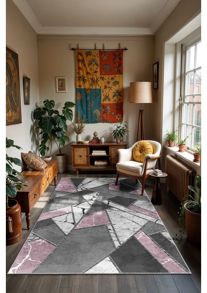 Modern Dekoratif Yıkanabilir Kaymaz Taban Halı – İnce, Yumuşak Salon Halısı, Mutfak Halısı ve Yolluk