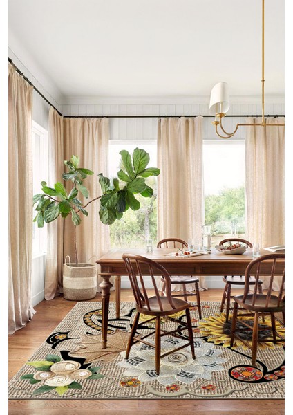 Modern Dekoratif Yıkanabilir Kaymaz Taban Halı – İnce, Yumuşak Salon Halısı, Mutfak Halısı ve Yolluk