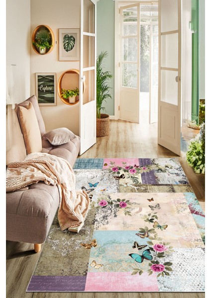 Modern Dekoratif Yıkanabilir Kaymaz Taban Halı – İnce, Yumuşak Salon Halısı, Mutfak Halısı ve Yolluk