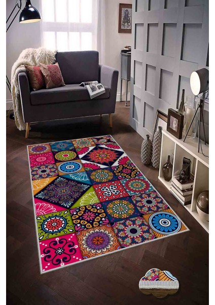 Modern Dekoratif Yıkanabilir Kaymaz Taban Halı – İnce, Yumuşak Salon Halısı, Mutfak Halısı ve Yolluk