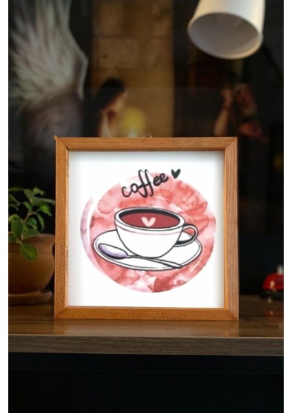 Kahve Köşesi Fincan Ahşap Çerçeve