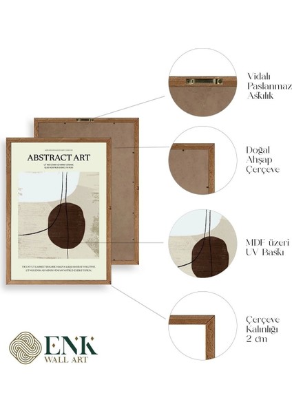 Soyut Sanat Üçlü Ahşap Çerçeveli Tablo fırsatları