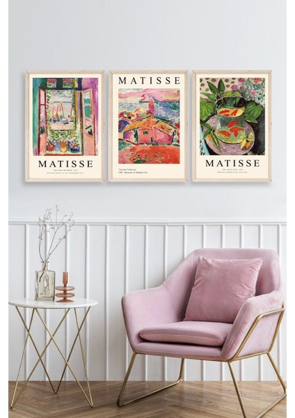 Matisse Üçlü Ahşap Çerçeveli Tablo fiyatları