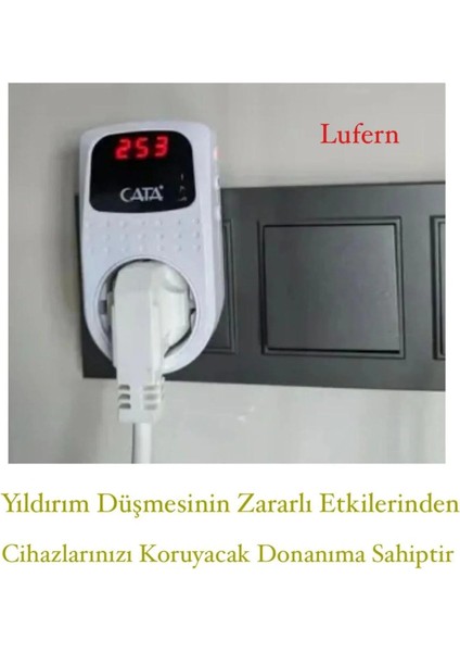Premium Dijital Akım Korumalı Tekli Priz Tv Bilgisayar LED Göstergeli Ekran Çocuk 4000 Watt Güvenli modelleri
